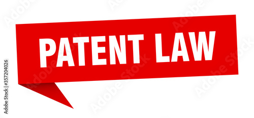 patent law banner. patent law speech bubble. patent law sign