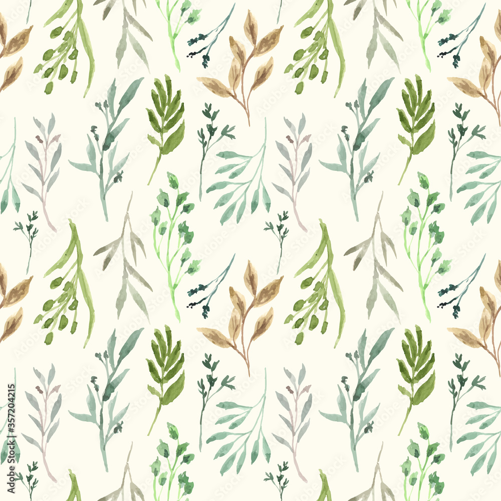 leaf floral watercolor samples pattern
