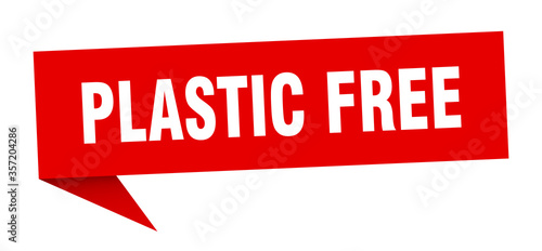plastic free banner. plastic free speech bubble. plastic free sign