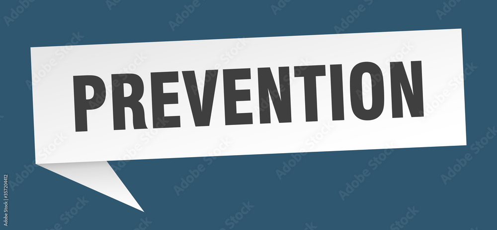 prevention banner. prevention speech bubble. prevention sign