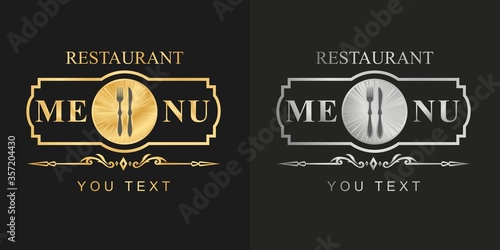 Vintage vector menu logo for restaurant, cafe, bar.