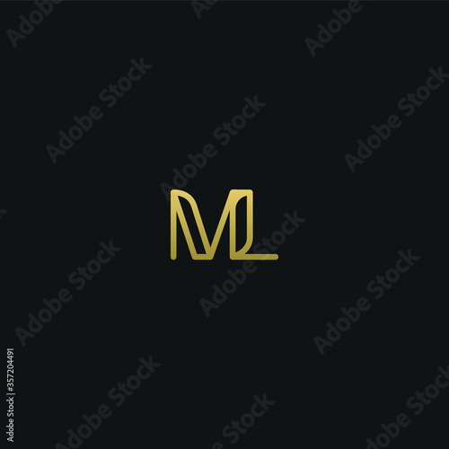 Creative Minimal  Geometric style ML LM L M letter icon logo