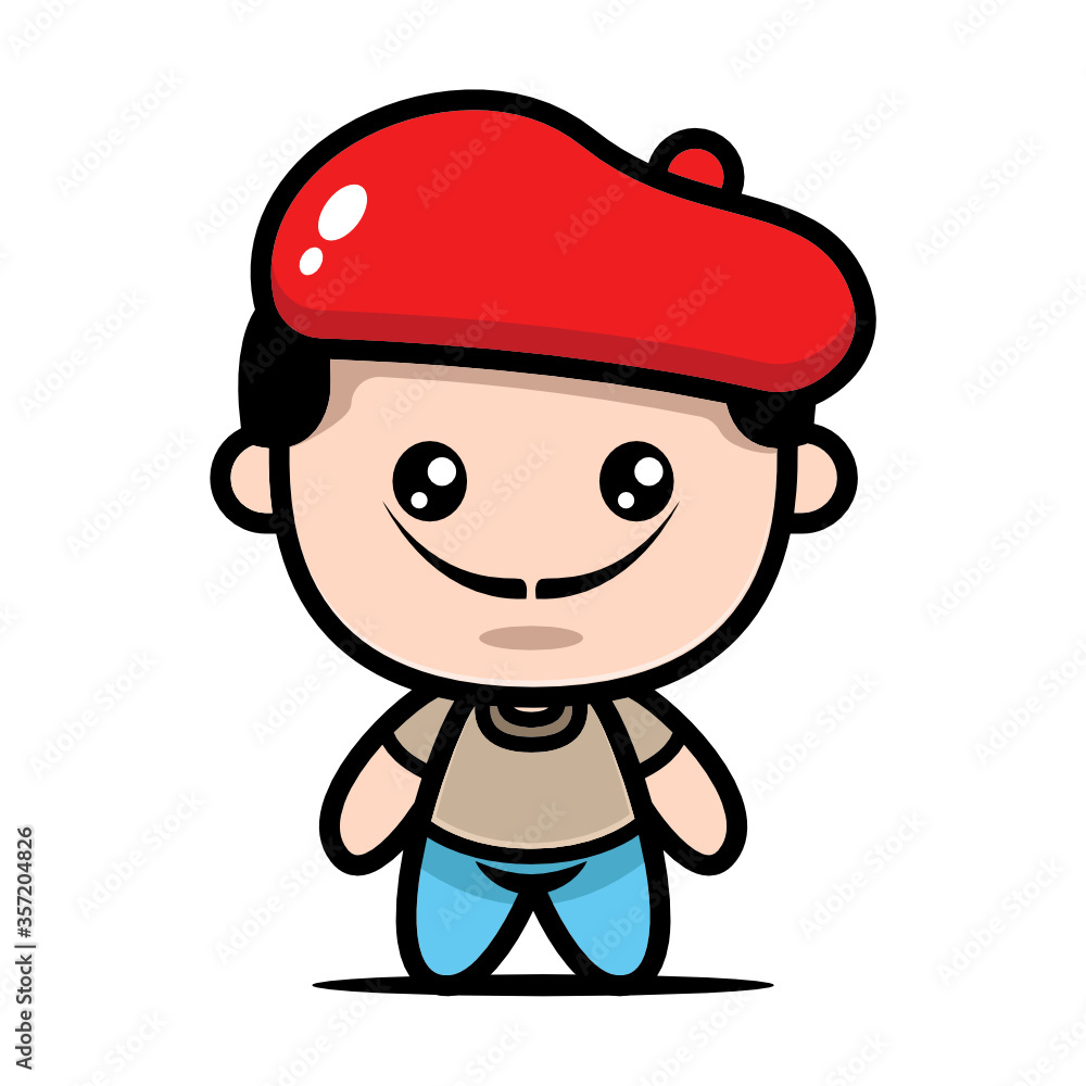 Cute painter artist mascot design illustration Cute painter artist mascot design illustration