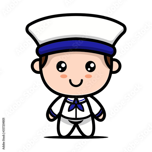 Cute sailor mascot design illustration