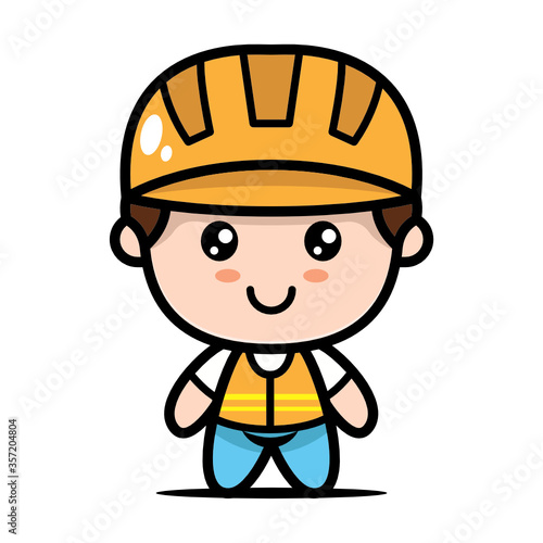 Cute engineer mechanic mascot design illustration © Guavanaboy