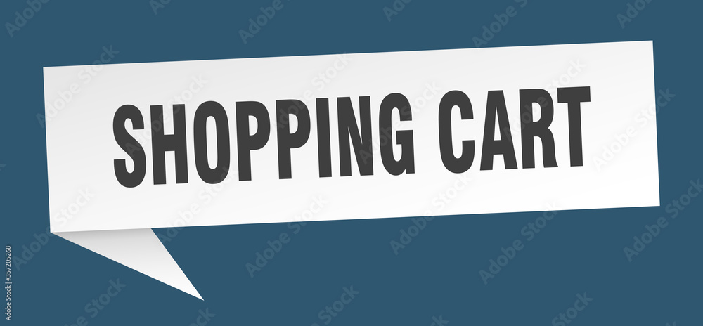 shopping cart banner. shopping cart speech bubble. shopping cart sign