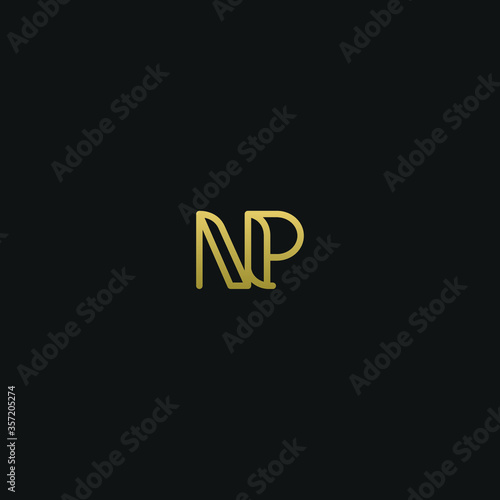 Creative Minimal  Geometric style NP PN P N letter icon logo