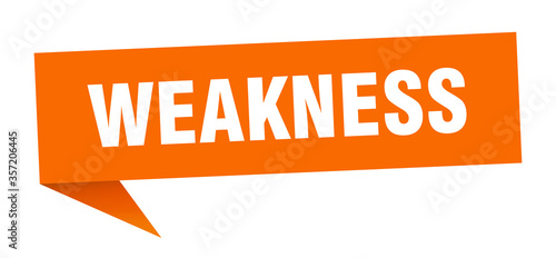 weakness banner. weakness speech bubble. weakness sign