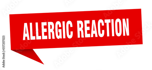 allergic reaction banner. allergic reaction speech bubble. allergic reaction sign