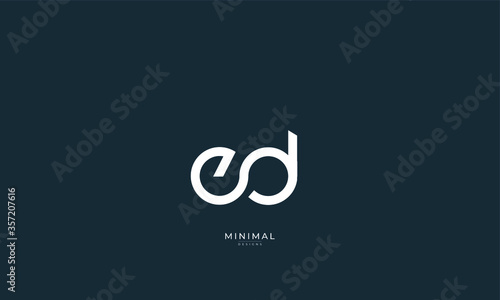 Alphabet letter icon logo ED photo