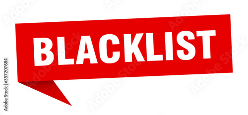 blacklist banner. blacklist speech bubble. blacklist sign