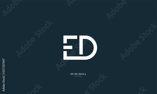 Alphabet letter icon logo ED