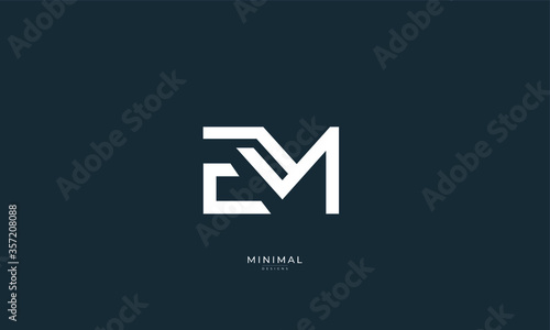 Alphabet letter icon logo EM