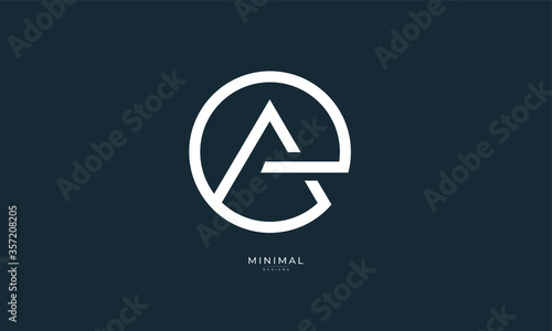 Alphabet letter icon logo EA or AE photo
