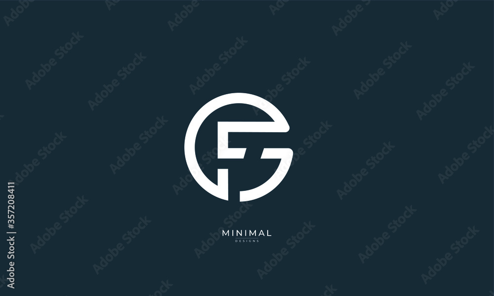 Alphabet letter icon logo FG or GF Alphabet letter icon logo FG or GF