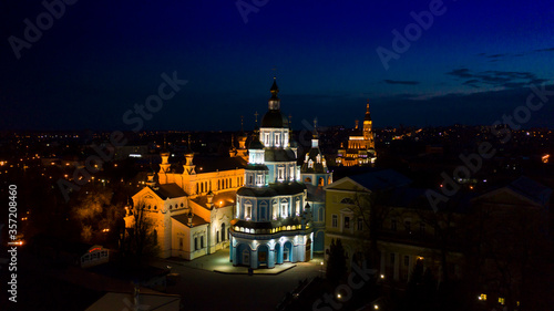 Temples, monasteries in the night city. © Юлия Чёрная