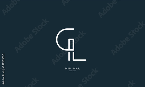 Alphabet letter icon logo GL
