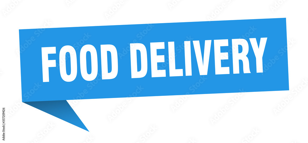 food delivery banner. food delivery speech bubble. food delivery sign