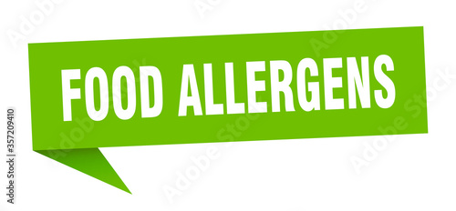 food allergens banner. food allergens speech bubble. food allergens sign