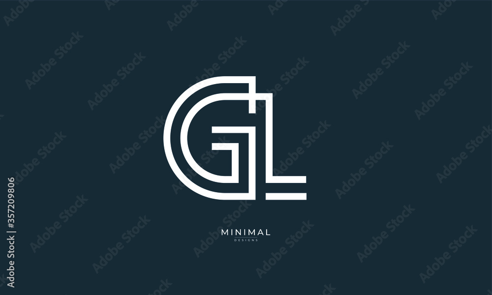 Alphabet letter icon logo GL Alphabet letter icon logo GL