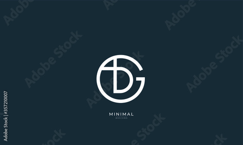 Alphabet letter icon logo GD, DG