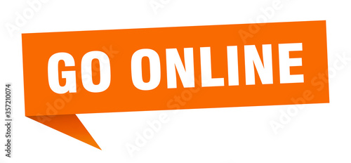 go online banner. go online speech bubble. go online sign