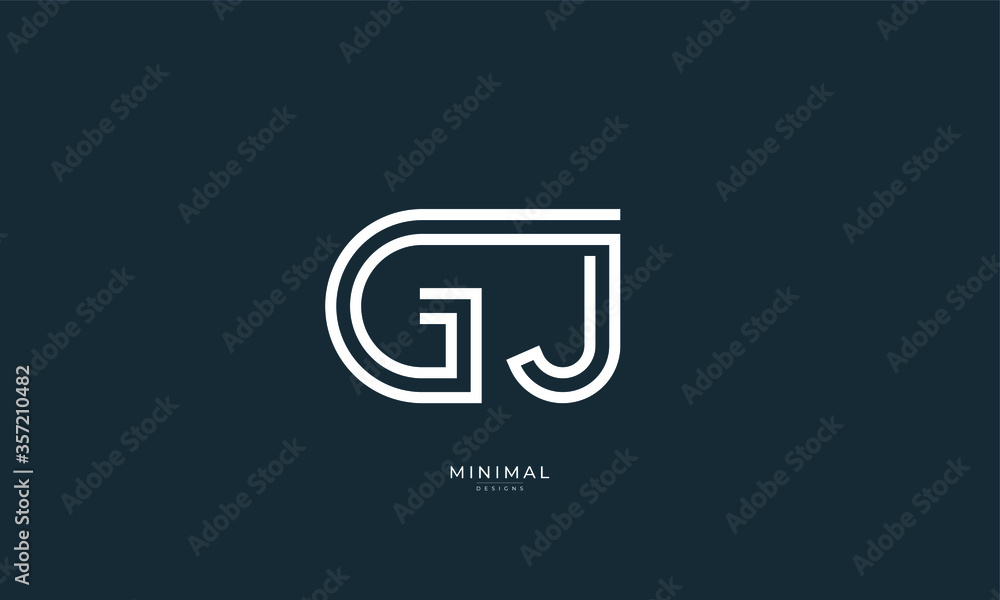 Alphabet letter icon logo GJ Alphabet letter icon logo GJ
