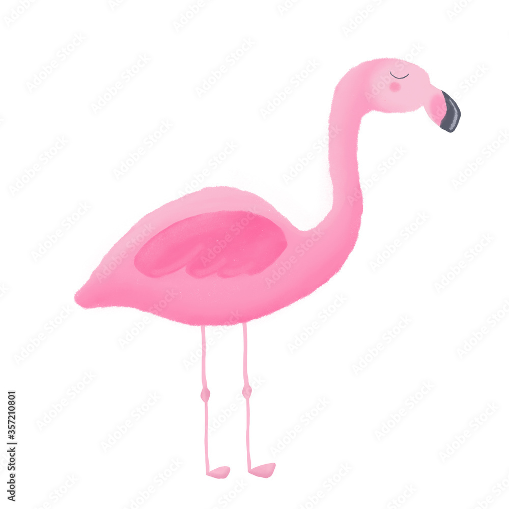 Cute textured flamingo on white background. Good for printing Cute textured flamingo on white background. Good for printing