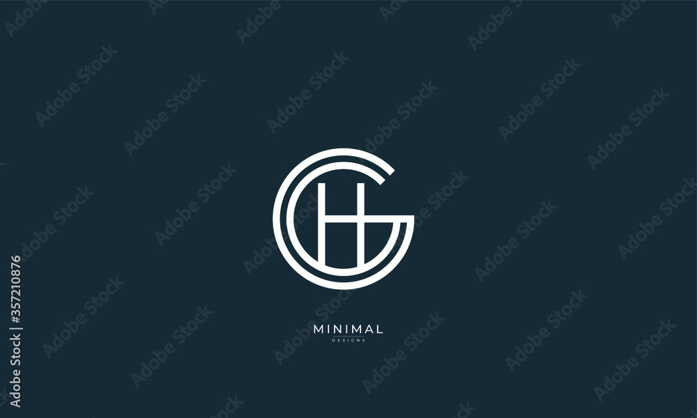 Alphabet letter icon logo GH or HG Alphabet letter icon logo GH or HG