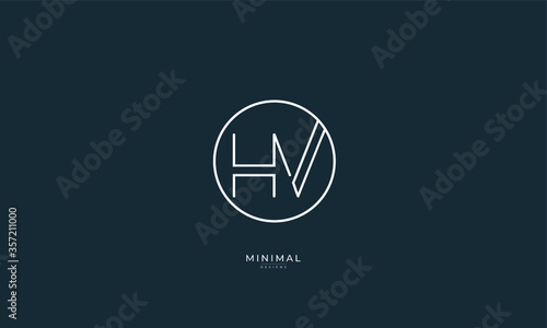 Alphabet letter icon logo HV