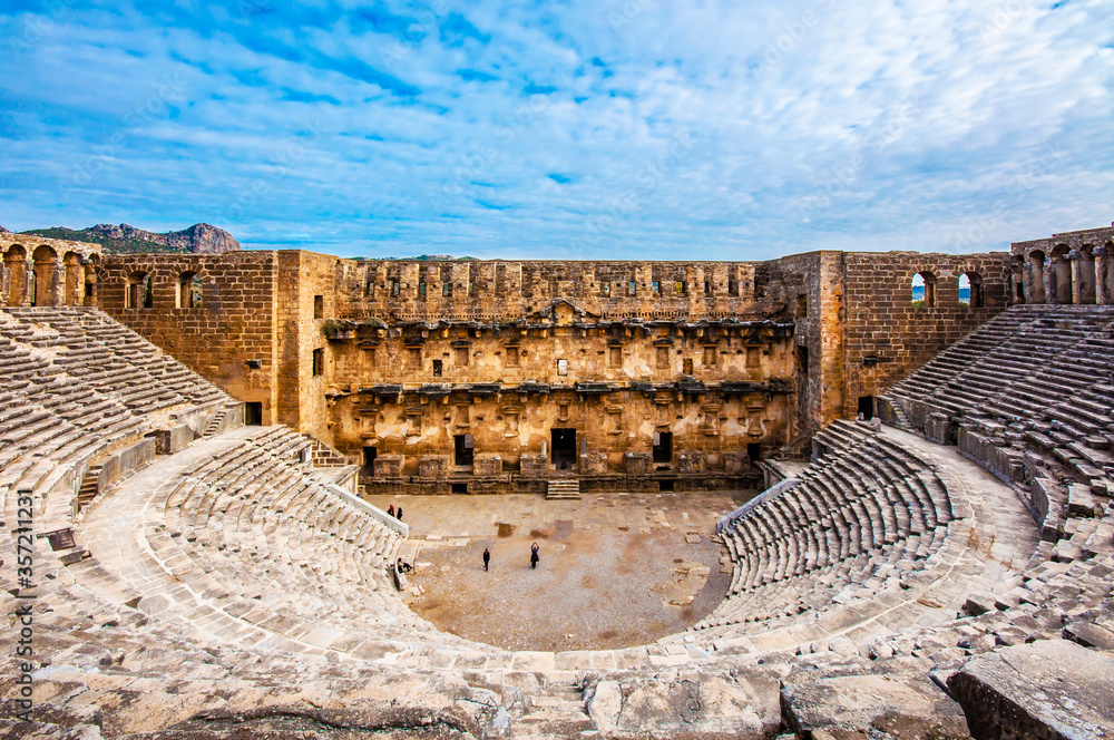 The Theatre of Aspendos Ancient City in Antalya of Turkey