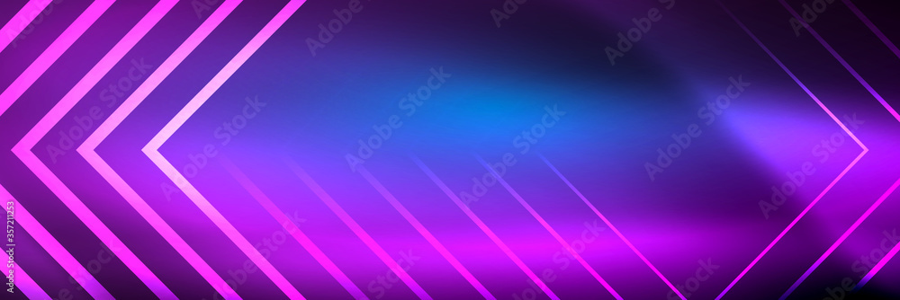 Shiny neon glowing techno lines, hi-tech futuristic abstract background template with square shapes Shiny neon glowing techno lines, hi-tech futuristic abstract background template with square shapes