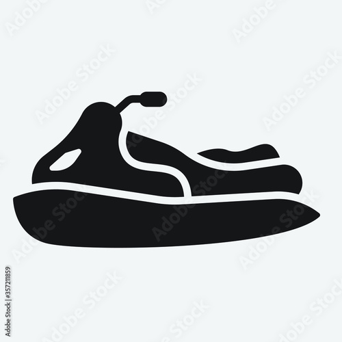 Jetski vector icon illustration sign