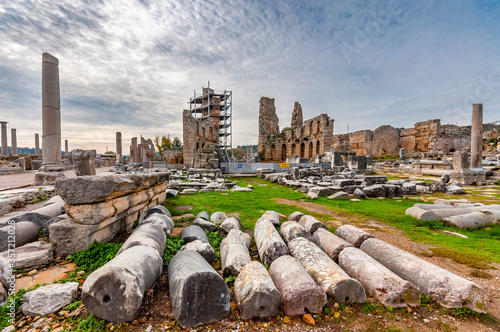 Perge Ancient City in Antalya Province of Turkey photo