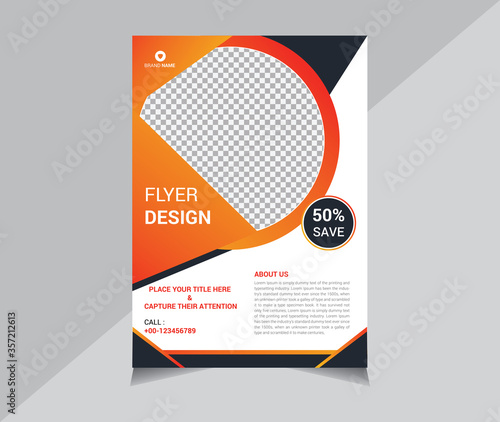 Flyer Template Design for Brochure, Annual Report, Magazine, Poster, Corporate Presentation, Portfolio, info graphic, layout modern with colorful size A4