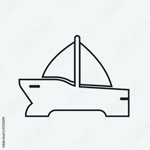 yacht vector icon illustration sign for web and design photo