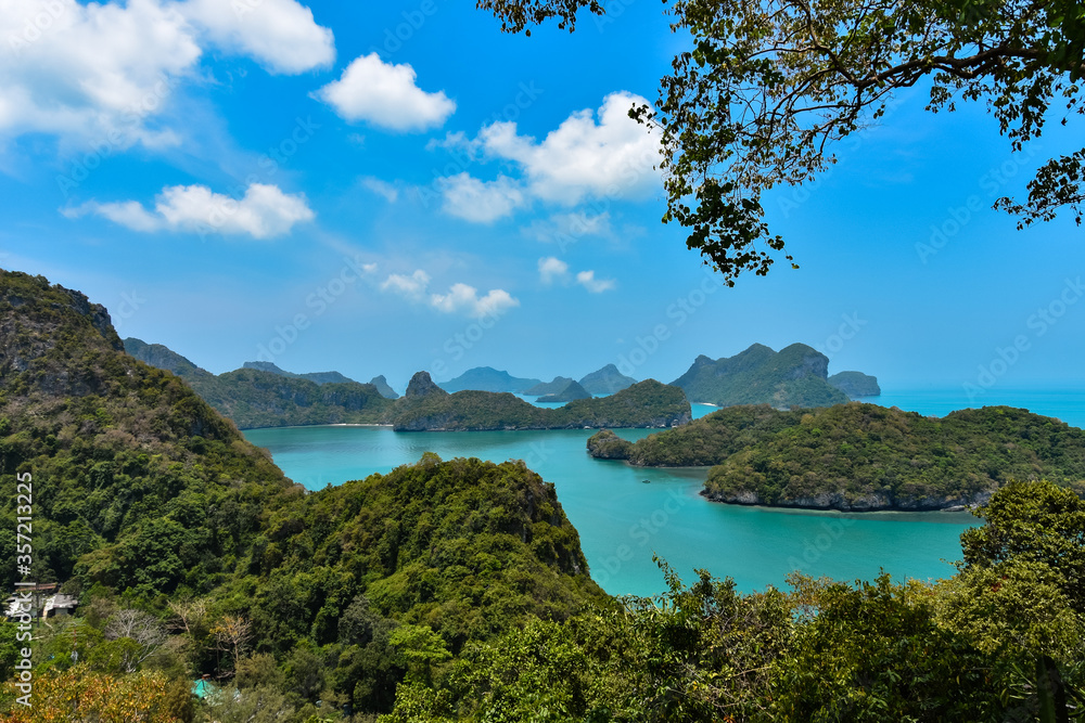 Great panoramic view of the Ang Thong Marine Park in Thailand