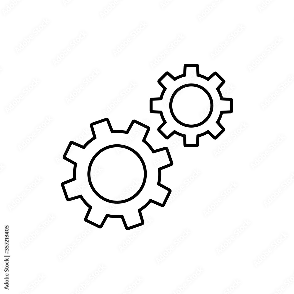 Gear, setting, cogwheel icon in trendy outline style design. Vector graphic illustration.
