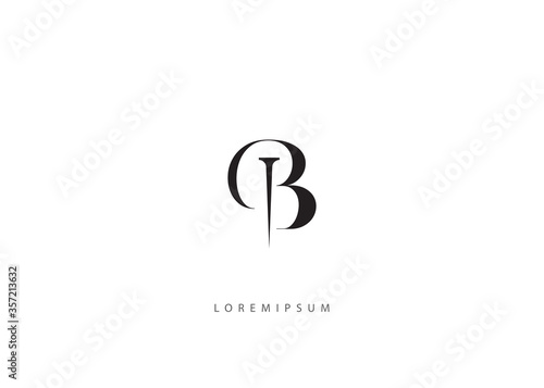 Letter logo B. Initial Icon B, nail vector, flatten nail logo inspiration