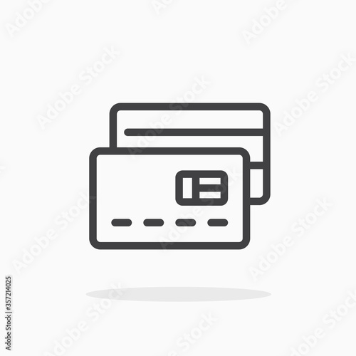 Credit card icon in line style. Editable stroke.