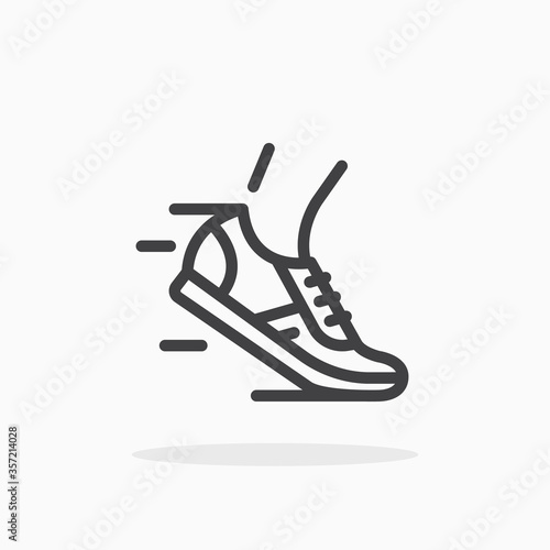 Running shoes icon in line style. Editable stroke.