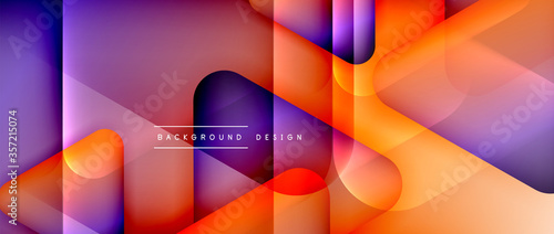 Triangle shapes geometric abstract background. 3D shadow effects and fluid gradients. Modern overlapping forms wallpaper for your text message