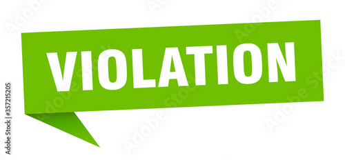 violation banner. violation speech bubble. violation sign