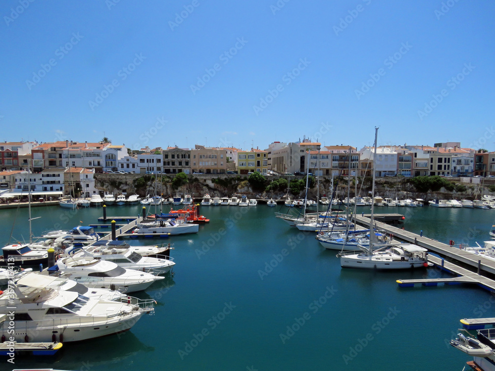 Ciutadella harbour in Menorca, Spain