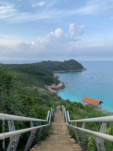 Stair view from peak of Perhentian Island Malaysia