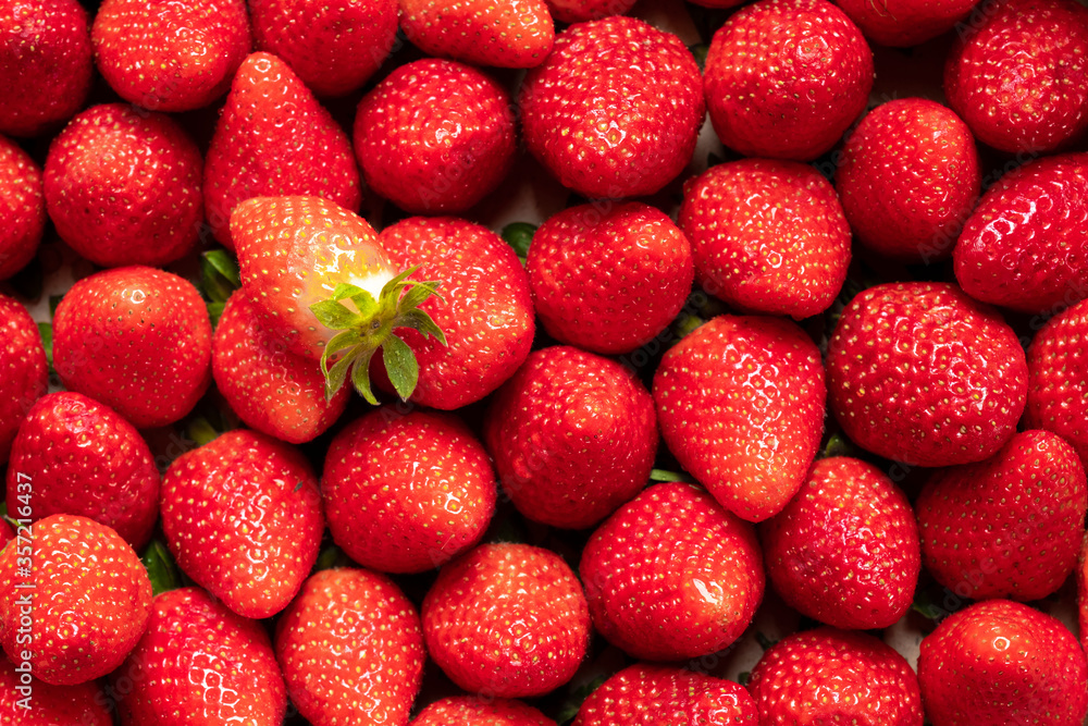 Ripe succulent strawberries in the box Ripe succulent strawberries in the box