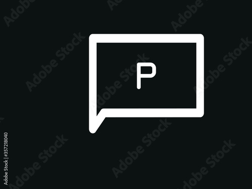 Capital letter P vector image