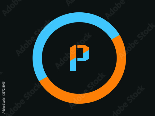 Capital letter P vector image