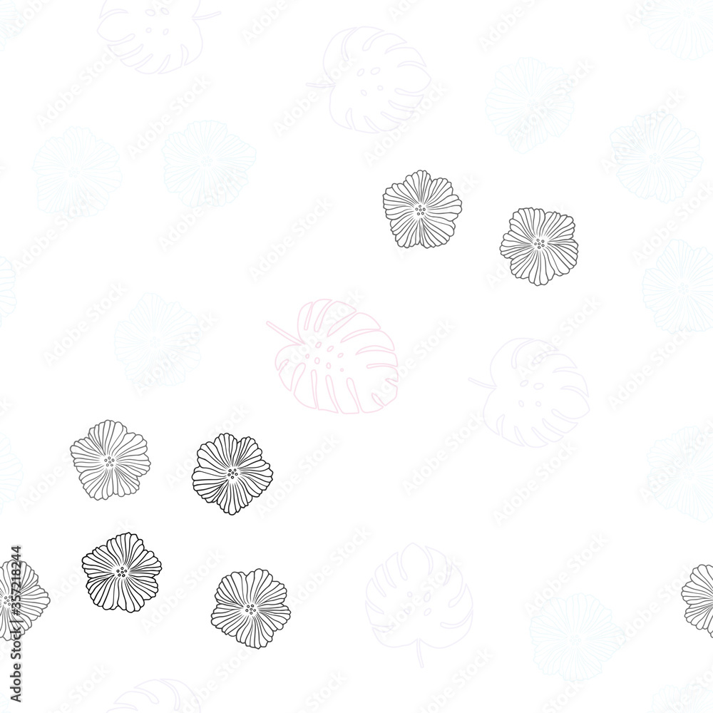 Light Pink, Yellow vector seamless elegant wallpaper with flowers, leaves. Light Pink, Yellow vector seamless elegant wallpaper with flowers, leaves.