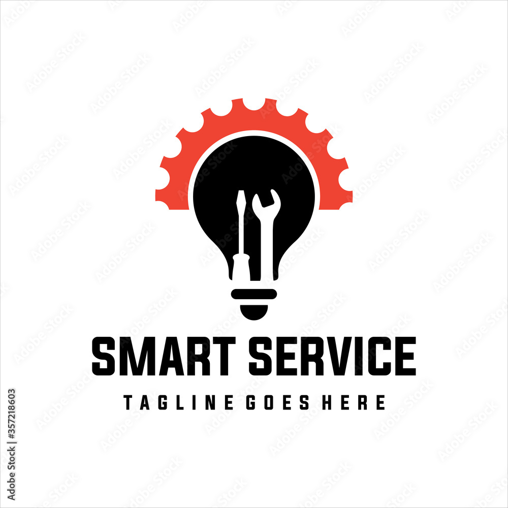The lamp logo design is a symbol of ideas and creativity, combined with a screwdriver and a wrench. smart service logo The lamp logo design is a symbol of ideas and creativity, combined with a screwdriver and a wrench. smart service logo